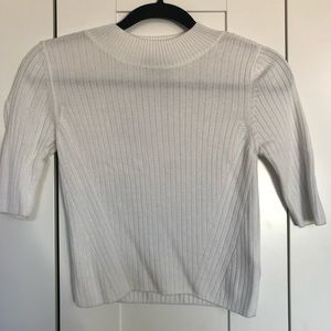 White cropped turtle neck
